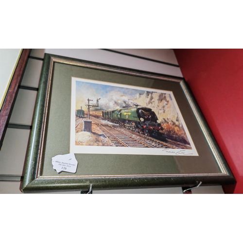 120 - Framed Print Of The Golden Arrow Train Wet Signed By Terence Cuneo Commissioned By The Post Office F... 