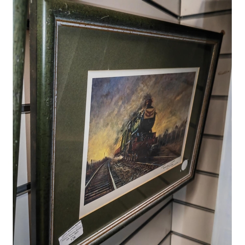 126 - Framed Print Of The Gwr Worlds Fastest Train Wet Signed By Terence Cuneo Commissioned By The Post Of... 