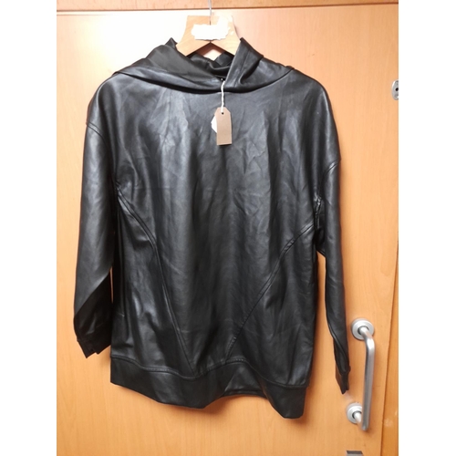 38 - Threadbare Leather Look Hoodie