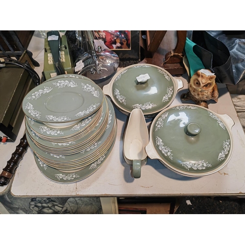 434 - Lord Nelson Green Floral Patterned Part Dinner Set