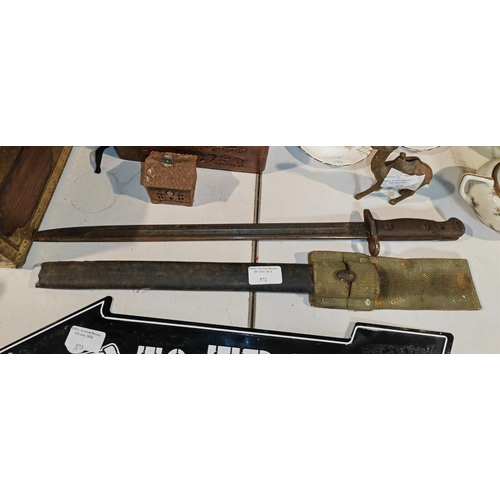 572 - Bayonet In Sheath (Tip Missing To Sheath)