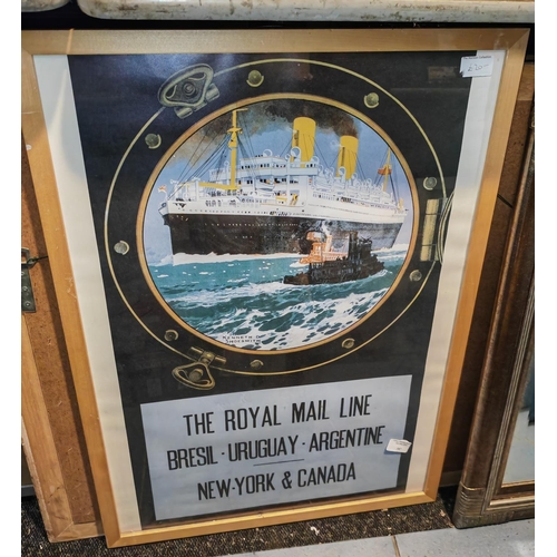 587 - Large Framed Poster Of The Royal Mail Line Ship