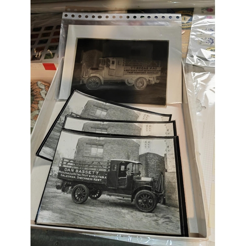 604 - Glass Negative Photographic Plate Of A Dan Bassett Fruit & Veg Lorry, Sheerness In Kent Plus 11 Phot... 