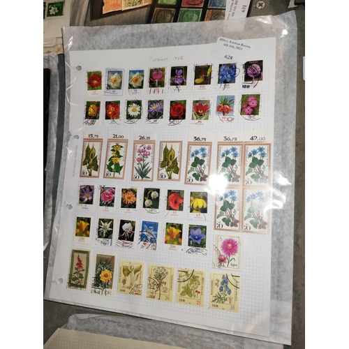 628 - 2 Pages Of Blocks Of German Stamps