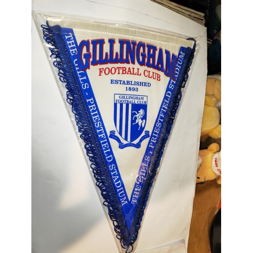 677 - Gillingham Football Club Banner Plus A Poster With Signatures Coca Cola Championship