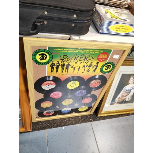 23 - Large Framed Set Of Reggae Display Records For Display Purposes Only