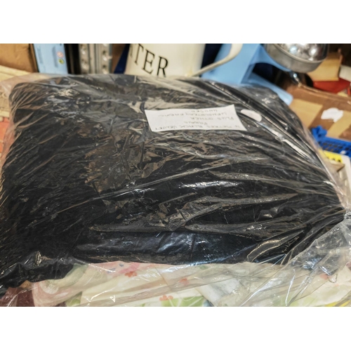 133 - 4 Metres Of Black Velvet Fabric + Other Upholstery Fabric Unused