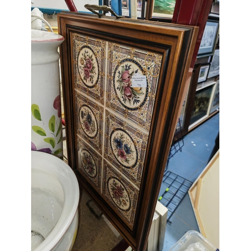 657 - Walnut Victorian Tile Tray With Brass Handles