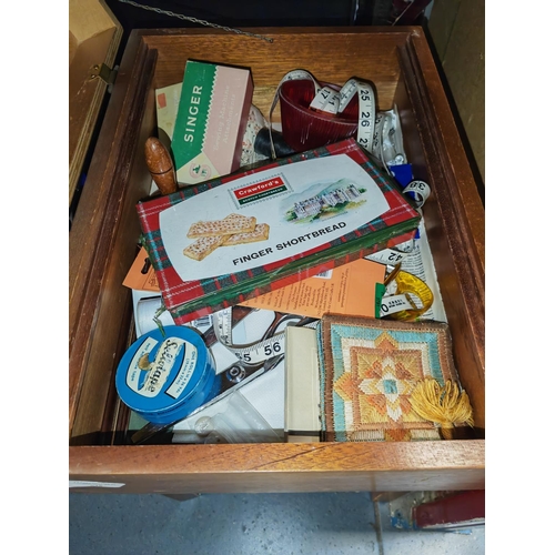 738 - Sewing Box With Contents