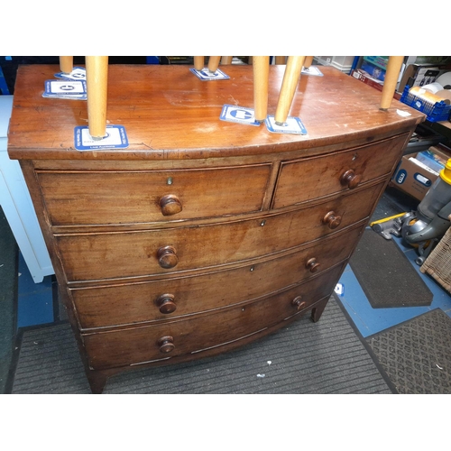 766 - Bow Fronted 2 Over 3 Chest Of Drawers