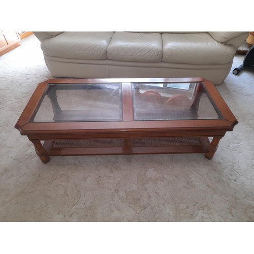 803 - Oblong Glass Topped Coffee Table