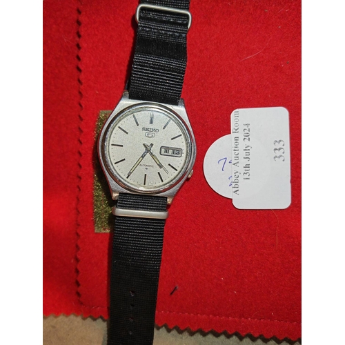 333 - Seiko 5 Automatic Date/Just Watch With Cloth Strap