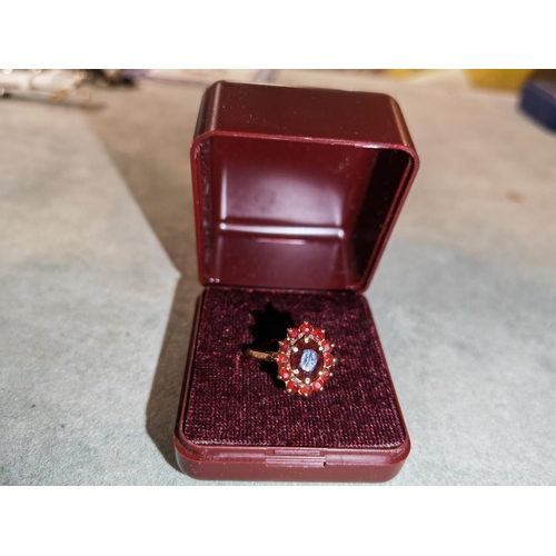 354 - 9Ct Gold And Red Stone Ring Total Weight 2.6Gms