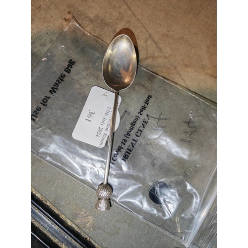 361 - 1946 Silver Hallmarked Scottish Thistle Decorated Spoon