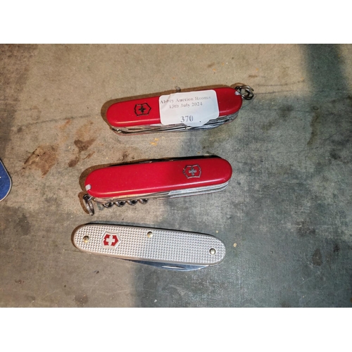 370 - 3 Genuine Swiss Army Knives