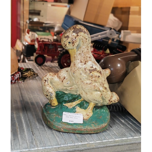 440 - Cast Iron Pair Of Geese Door Stop