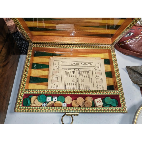 468 - Inlaid Box With Back Gammon Game