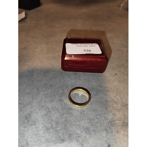 336 - 18Ct Gold Wedding Band Total Weight 3.9Gms