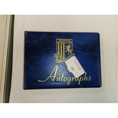 403 - Small Gillingham Football Autograph Book With Some Signatures