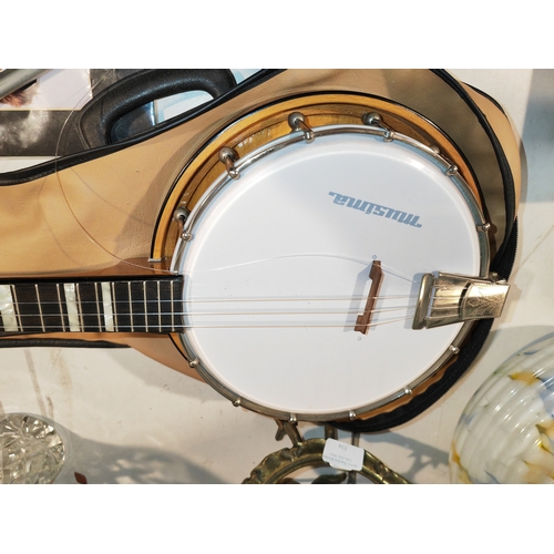 535 - Musima Banjo With Case 1 String Broken