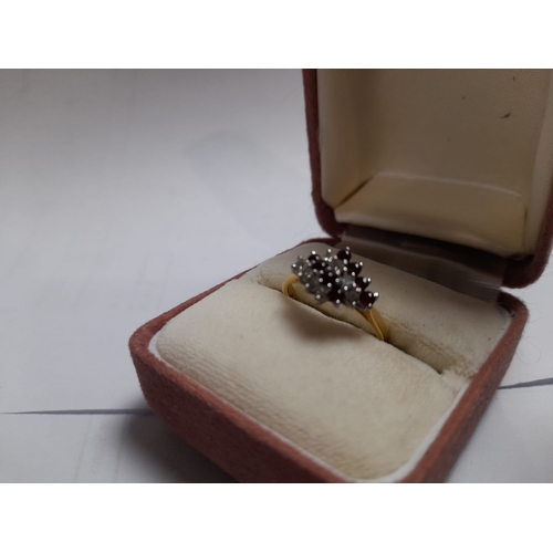 332 - 18Ct Gold Moissanite And Ruby Stone Ring Total Weight Approx. 3.2Gms