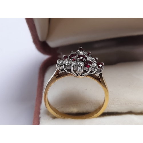 332 - 18Ct Gold Moissanite And Ruby Stone Ring Total Weight Approx. 3.2Gms