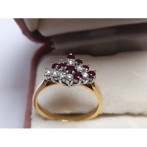 332 - 18Ct Gold Moissanite And Ruby Stone Ring Total Weight Approx. 3.2Gms