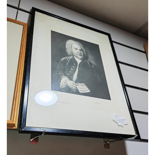 114 - Framed German Photo Of Bach