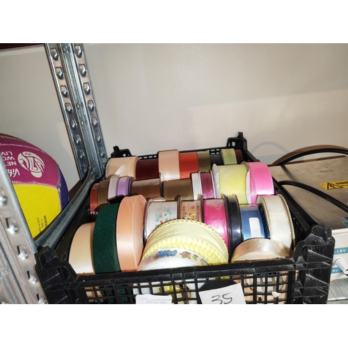 181 - Tray Of Ribbons Assorted Inc Single Satins Unused