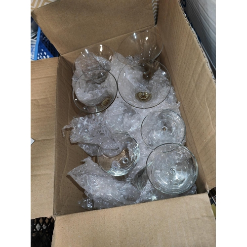 193 - 2 Small Boxes Of Sets Of Glasses Some Coloured