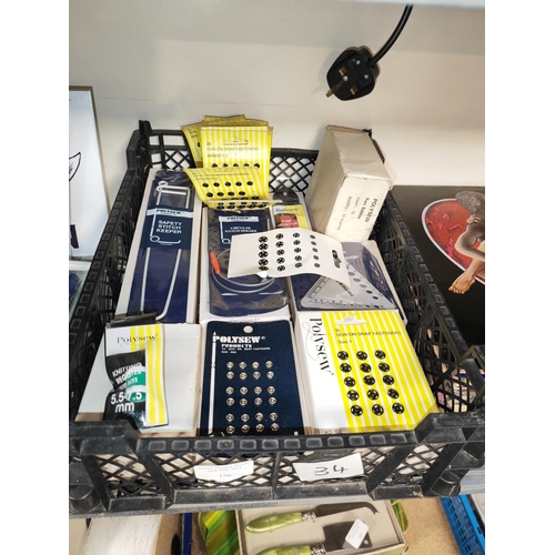 196 - 100+ Pieces Of Haberdashery + Knitting Products Unused In Box Of 10 +