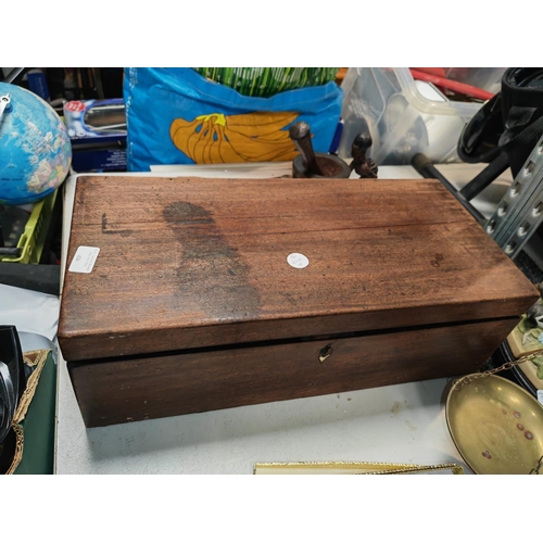 426 - Large Mahogany Writing Slope With Drawer Needs Attention