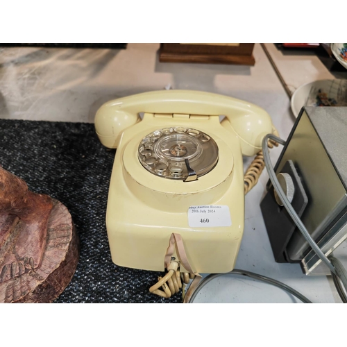 460 - Cream Vintage Dial Up Wall Telephone