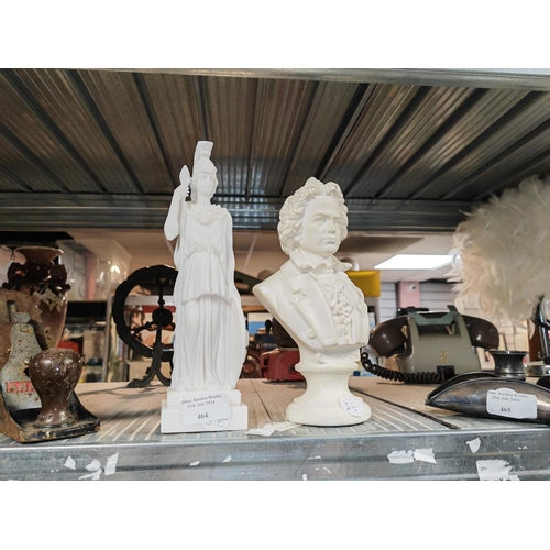 464 - Bust Of Beethoven And Alabaster Statue Of Athena