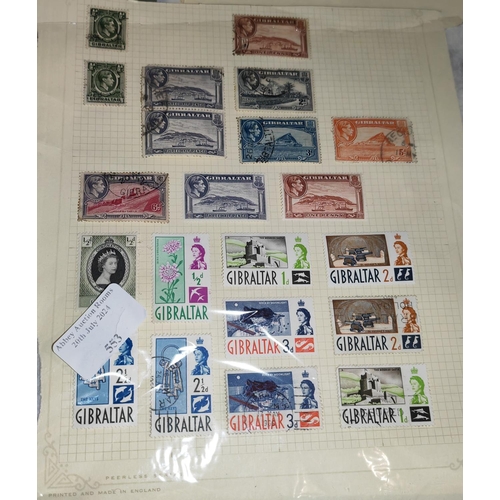 553 - Page Of Gibraltar Stamps