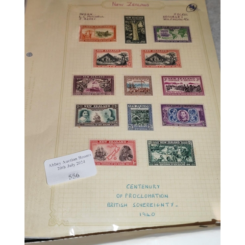 556 - Page Of New Zealand Stamps