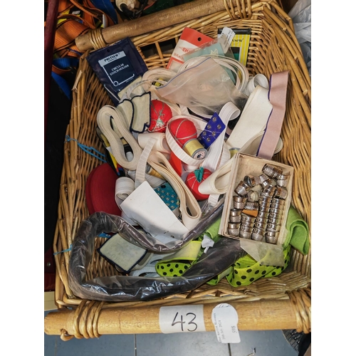 598 - Basket Of Knitting And Sewing Products Unused