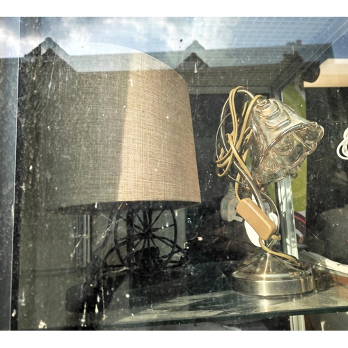 63 - 3 Table Lamps 2 Are Glass With Shades