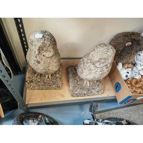 81 - 2 Large Garden Concrete Owls