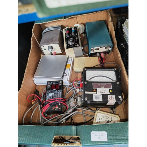 98 - Box Of Electrical Items Including A Wave Generator, Ampere Meter , Ohms Meter Ect