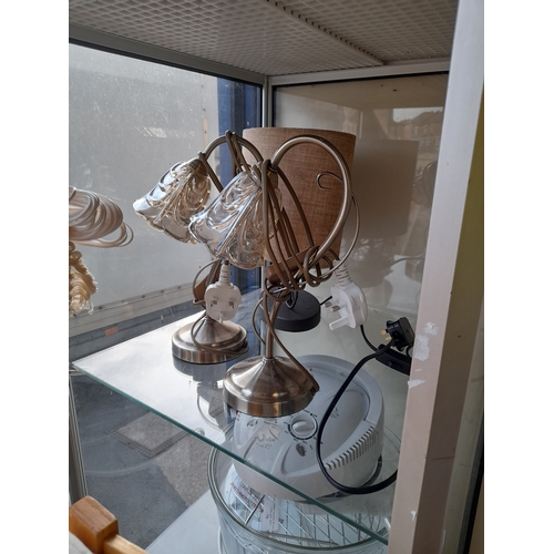 63 - 3 Table Lamps 2 Are Glass With Shades