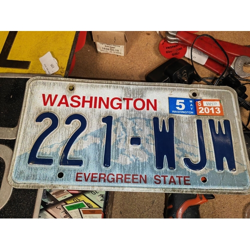 135 - 3 Old Number Plates One Usa