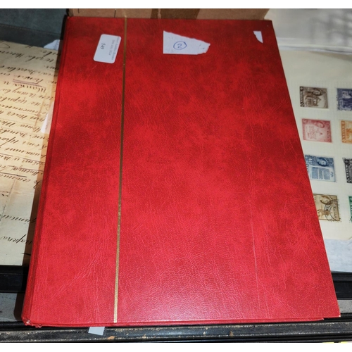 549 - Red Stock Book With Stamps