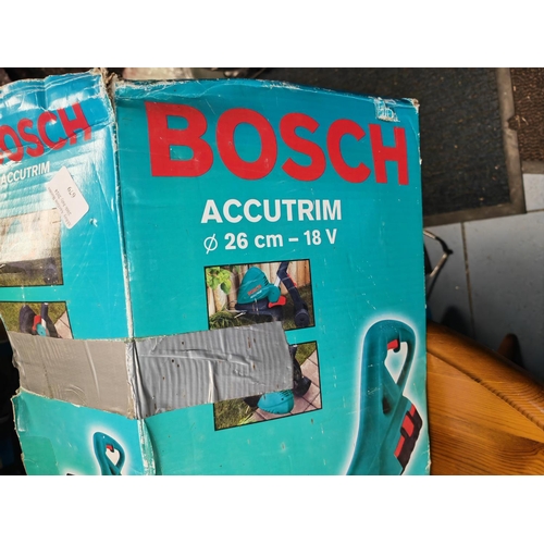 679 - Bosch 18V Bare Unit Strimmer No Battery Or Charger Unused In Worn Box