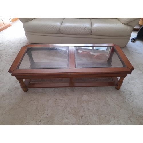 711 - Oblong Glass Topped Coffee Table