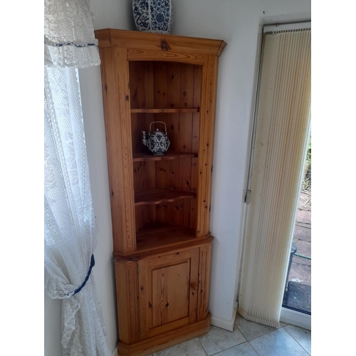 720 - Pine Corner Display Cupboard China Not Included