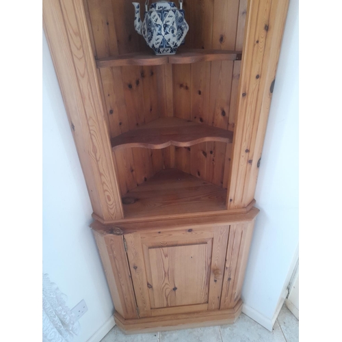 720 - Pine Corner Display Cupboard China Not Included