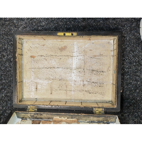 437 - Inlaid Wooden Box With Tray