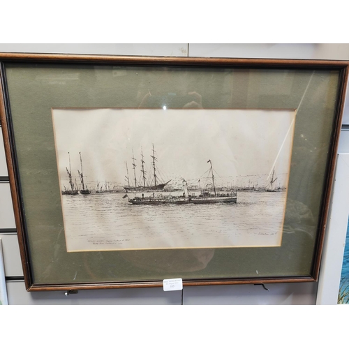 105 - 2 Framed Prints By A N Blackman One Medway Queen Other Gravesend