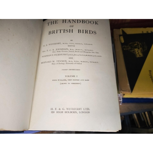 13 - Handbook Of British Birds, 5 Volume Book Set, 1945, 3Rd Imp, Lots Of Colour Plates, Light Wear